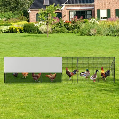 GarveeLife Metal Chicken Tunnel with Waterproof & Anti-UV Cover, Chicken Run for Yard, Outdoor Backyard Farm, Portable Chicken Coop for Hens, Ducks, Rabbits, 118.1x28x24.2 inch - size: 40.2"L x 29.1"W x 1.4"H