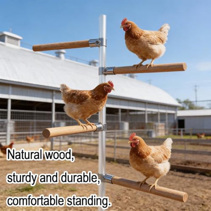 6pack Chicken Roosting Bars with Conectors, Adjustable & Replaceable Wood Bar (13" L) - size: 6pack Bars