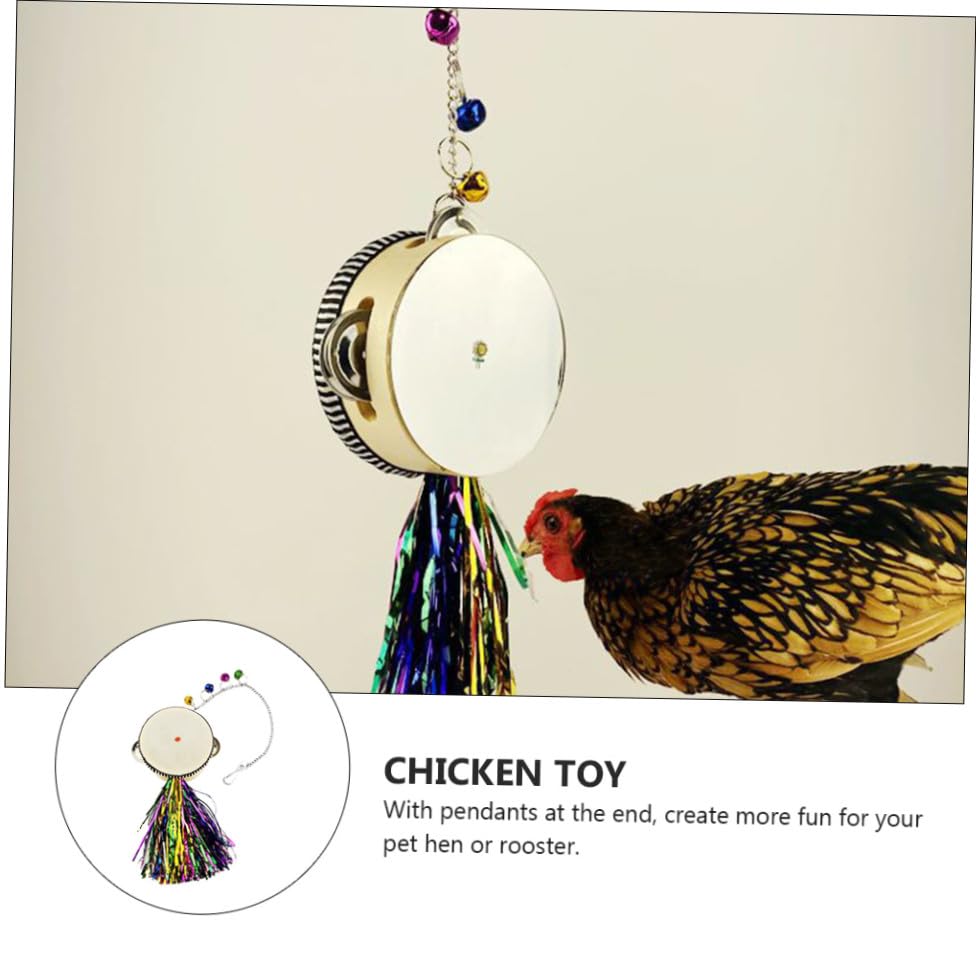 Happyyami Stainless Steel Double-Sided Mirror Drum Toy for Chickens Engaging Hen Rooster Activity to Promote Curiosity Exercise and Healthy Growth