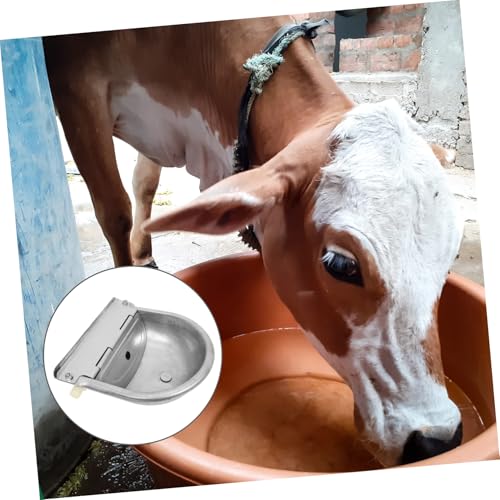 Abaodam Stainless Steel Automatic Waterer for Cattle and Horses Self-Filling Livestock Water Bowl with Float Valve Sturdy Livestock Water Feeder for Farm Animals