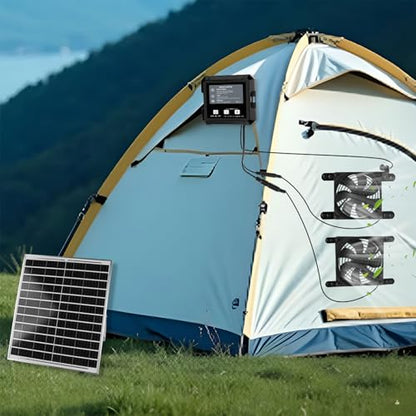 Solar Chicken Coops Fan with Light Sensing Auto Timer Double Ventilation for Poultry House Outdoor Weatherproof Solar Chicken Coops with Light Sensing Auto Timer Double Ventilation for Poultry House