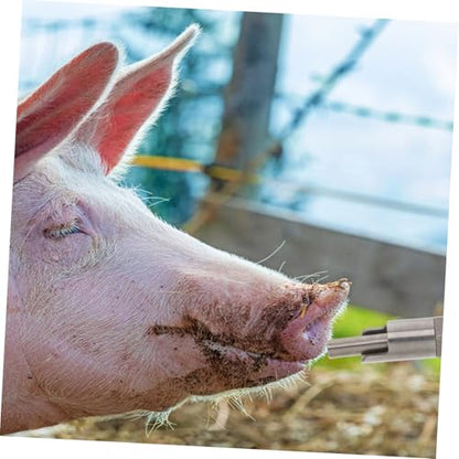 Happyyami Pig Nipple Waterer Stainless Steel Piglets Feeder Nozzle Ergonomic Pig Drinking Nozzles for Farm Livestock