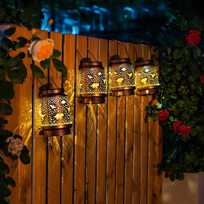 Dinosaur Solar Lanterns Outdoor Waterproof Hanging Solar Lights Dinosaur Gifts for Women Men Metal Decorative LED Dinosaur Lanterns for Garden Decor,Yard,Patio,Lawn,Tabletop,Pathway,Landscape - style: Dinosaur
