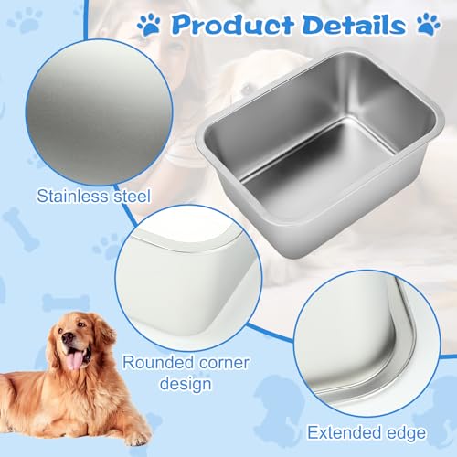 YUEPET 4 Gallons Stainless Steel Dog Water Bowls, Extra Large Metal Dog Food and Water Bowls Large Capacity Pet Water Bowls for Indoor and Outdoor Extra Large Dogs - size: 4 Gallons