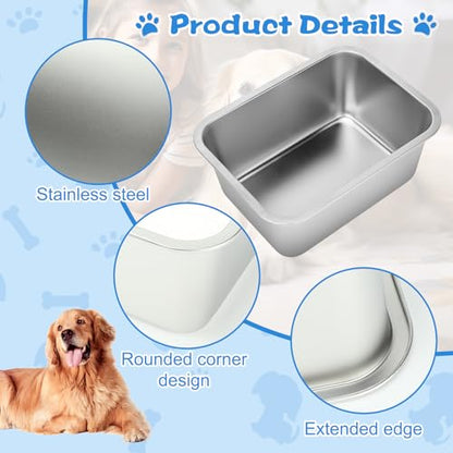 YUEPET 4 Gallons Stainless Steel Dog Water Bowls, Extra Large Metal Dog Food and Water Bowls Large Capacity Pet Water Bowls for Indoor and Outdoor Extra Large Dogs - size: 4 Gallons
