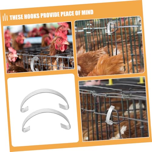 VANZACK 20pcs Steel Hooks for Chicken Cage Doors Spring Clips for Poultry Easy to Install Metal Fasteners for Bird Cages