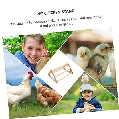 Wooden Chicken Perch Stand for Birds Adjustable Height Chicken Training Stand Natural Material for Parrots and Small Birds