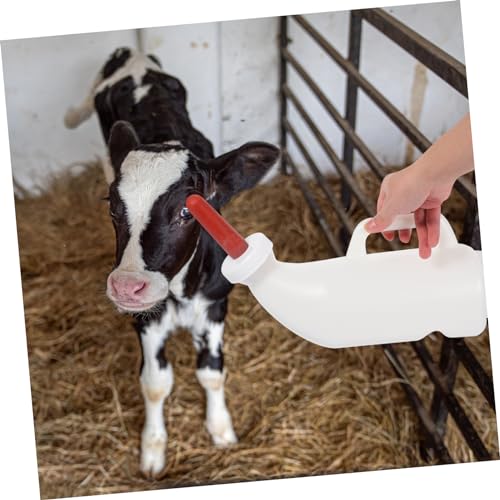 VOSAREA 2l Calves Nursing Bottle with Handle Silicone Nipple for Lamb Goat Calf Livestock Feeding