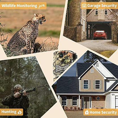 WOSODA 2 Pack Trail Cameras with Night Vision Motion Activated Waterproof,48MP Hunting Game Camera,1080P HD Trail Cam for Wildlife Monitoring,Outdoor Scouting & Security(Non-Cellular Non-WiFi) - color: 2Pack