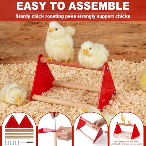 Chicken Brooder Box for Chicks, Brooder Box with Feeder and Waterer, Chick Starter Kit with Chick Perch for Small Poultry Ducks Quail