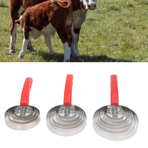 Curry Combs, Curry Comb Horse Brush, Double Sided Livestock Shedding Comb, 3pcs Sided Stainless Horse Curry Comb 4 Rings 5 Rings 6 Rings with Soft Touch Grip for Sheep, Cattle