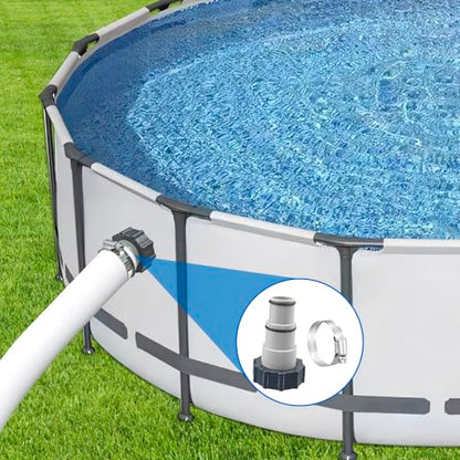 4 Pack Pool Hose Adapter, 1.5" to 1.25" Pool Hose Connector with Clamp and Washer for Intex Threaded Connection Pump Hoses Above Ground Pools Accessories