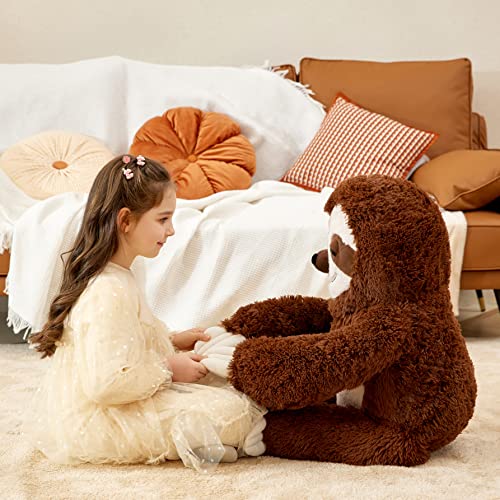 IKASA Giant Sloth Stuffed Animal Hanging Three Toed 30" Plush Toy,Large Big Jumbo Soft Toys,Huge Size Cute Fluffy Plushy Plushie,Gifts for Kids - style: Sloth