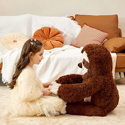 IKASA Giant Sloth Stuffed Animal Hanging Three Toed 30" Plush Toy,Large Big Jumbo Soft Toys,Huge Size Cute Fluffy Plushy Plushie,Gifts for Kids - style: Sloth