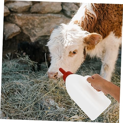 2L Calf Nursing Bottle Replaceable Rubber Nipple Sturdy Thick Plastic Feeding Bottle for Young Livestock and Poultry