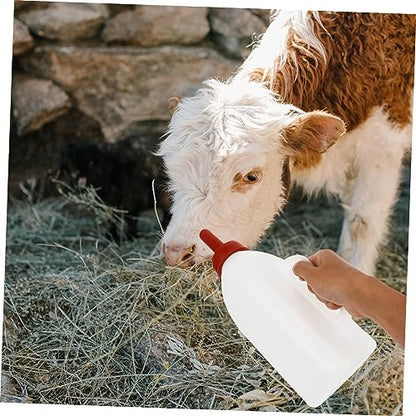 2L Calf Nursing Bottle Replaceable Rubber Nipple Sturdy Thick Plastic Feeding Bottle for Young Livestock and Poultry