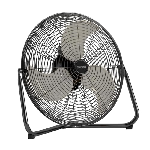 20 Inch Floor Fan Pro Series - High Velocity Floor Fan for Commercial, Residential, Warehouse, Covered Patio, Shop, Garage, Barn, 3 Speed 360-Degree Tilt 5300 CFM UL Safety Listed - color: Black, size: 20" Floor Fan