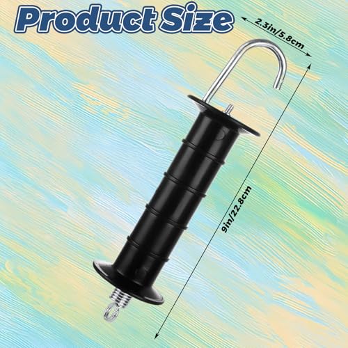 12 Pack Plastic Electric Fence Gate Handle Insulators, Gate Handle with Spring Heavy Duty Electric Fence Insulators, Gate Connector, Electric Fence Wire Handle