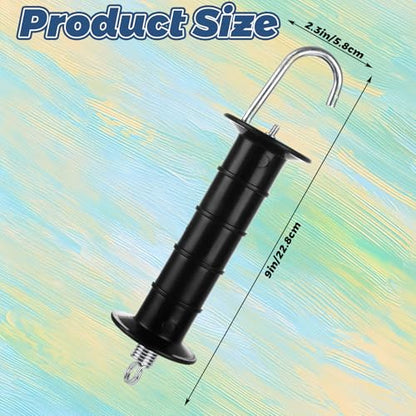 12 Pack Plastic Electric Fence Gate Handle Insulators, Gate Handle with Spring Heavy Duty Electric Fence Insulators, Gate Connector, Electric Fence Wire Handle