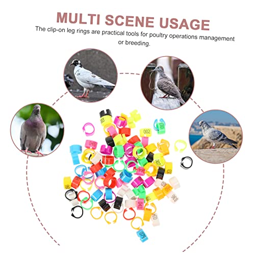 MERRYHAPY 100pcs Professional Pigeon Foot Ring Chicken Leg Band Easy Identification Ring for Poultry Management