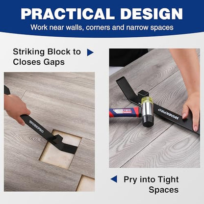 WORKPRO 17＂ Heavy Duty Pull and Pry Bar, Professional Pull Bar Flooring Tool for Wood Floor, Vinyl Plank, LVP, LVT and Floating Floor Installation