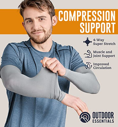 OutdoorEssentials UV Sun Sleeves for Men & Women, Cooling Arm Sleeves UPF 50+ | Golf, Tattoo Cover Up, Sun Protection - color: (6 Pairs): 2 Black, 2 Dark Gray, 2 Light Gray