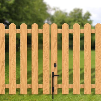 Sdstone 12 Inch Heavy Duty Cane Bolt Gate Drop Rod,Gate Ground Latch Hardware for Wooden Fences,Metal Gates Doors Stopper for Gate Ground (Black Finish,1 Pack) - size: 12 Inch