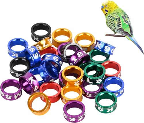 Bird Foot Rings, Bird Bands,Multicolor Aluminum Closed Mouth Bird Identification Leg Rings for Golden Sun, Monk, Parrot, Grackle(7.0mm,50pcs) - color: ID7.0, size: Closed