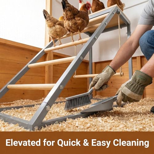 Chicken Roosting Bars, Chicken Perch with Swing, Backyard Poultry Farm, Chicken Coop Toys - Easy Installation & Cleaning, 37.6" l x 15.7" w x 27.5" h - size: 37.6"L x 15.7"W x 27.5"H