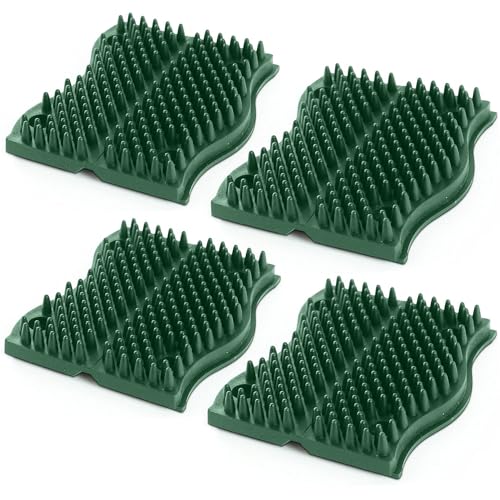 The Original ScratchnAll Animal Scratcher Pad, Flexible Acupressure Nubs & Interlocking Design, Very Durable & All-Weather, Great for Domestic, Barnyard & Zoo Animals - USA Made, Hunter Green (4 Pack) - color: Hunter Green, size: 4Pack