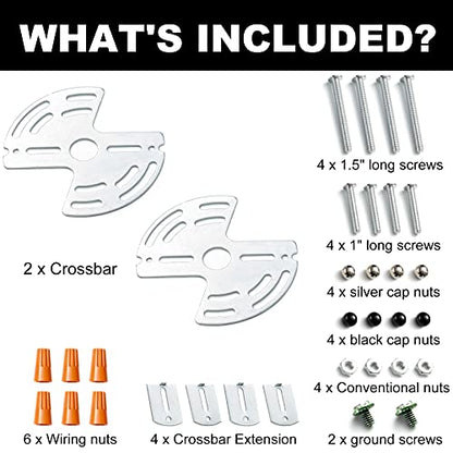 Qc Lighting Adjustable Crossbar with Screws and Nuts, Multifunctional Ceiling Light Bracket Light Fixture Crossbar Plate for Mount Wall Light, Close to Ceiling Light, Chandelier - size: Butterfly