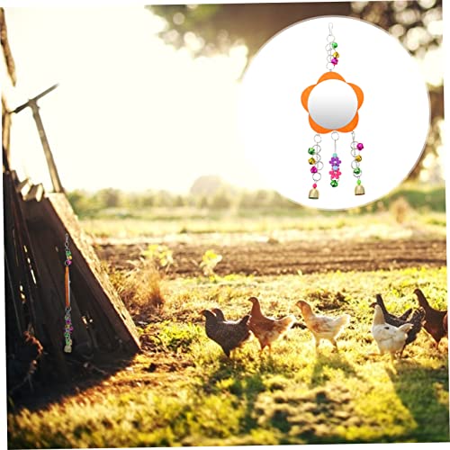 Totority Hanging Rooster Mirror Toy for Chickens Durable Pet Cage Accessory for Fun and Entertainment Gardens and Farms for Birds and Livestock