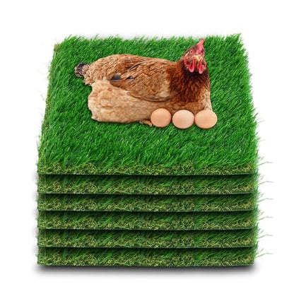Chicken Nesting Box Pads , Washable Artificial Grass Nesting Mats Cuttable Chickens Nest Box Bedding Liners Reusable Nesting Pads for Chicken Coop Egg Duck Chicks Goose 12x12x1.35inch (6PACK) - size: 6pcs- 12x12-1.35inch