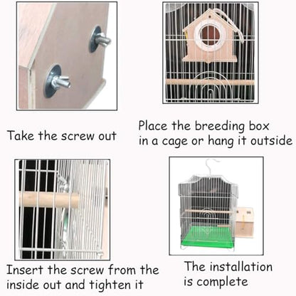 kathson Parakeet Nesting Box,Bird Nest House,Parrots Breeding Mating Hut,Cockatiel Nesting Box for Budgie,Lovebirds,Conure,Canary,Finch and Small Medium Birds,L - size: L