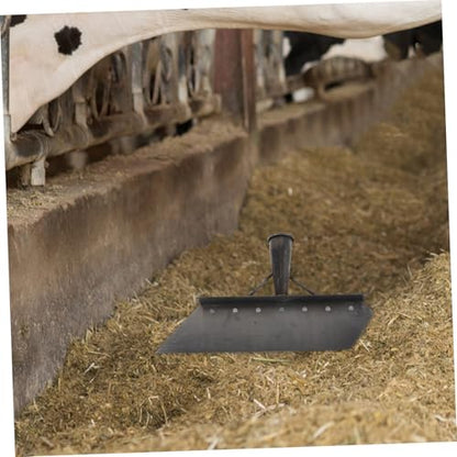Veemoon Manganese Steel Livestock Manure Scraper and Multifunctional Garden Shovel for Farm and Barn Cleaning, 38cm Metal Dung Shovel with Heavy Duty Scraper Head for Efficient Outdoor Use