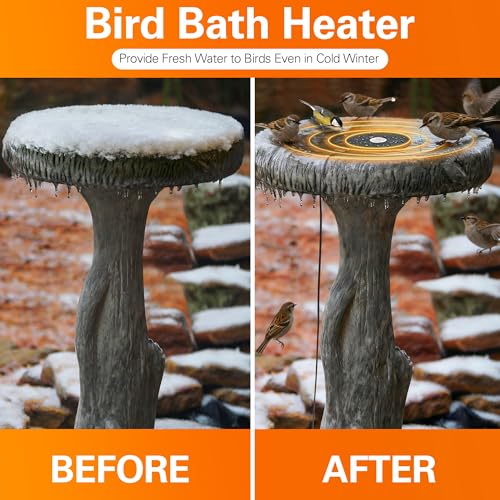 Dreyoo Bird Bath De Icer, 60w Submergible De Icer, Thermostatic Controlled Winter Water Heater Deicer for Bird, Chicken, Duck, Farm Trough, Design Patent Product(3 Pack)