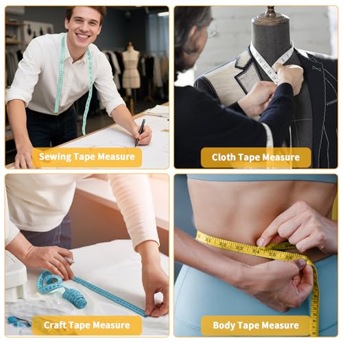 6 Packs Soft Tape Measure Body Measuring Tape Weight Loss, Wider Dual Scale 60 Inch Measuring Tape for Body Measurements Fabric Sewing Cloth Waist Tailor Craft, White - color: White