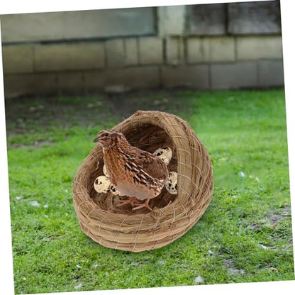 ORFOFE 2pcs Natural Straw Woven Chicken Nest Coop Nesting Pad for Chickens Small Pet Bed