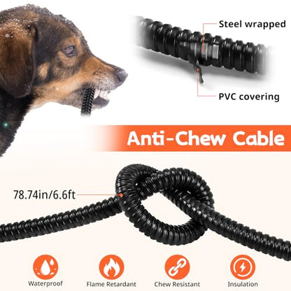 Heated Dog Water Bowl, Large Capacity 125oz Outdoor Heated Pet Bowl for Dog, Cat, Chicken and Squirrel, Thermal Bowl with Chew Resistant Power Cord, 35W