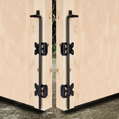 Upgrade 24" Heavy Duty Cane Bolt Gate Drop Rod-Steel Gate Ground Latch Designed for Wood Metal Vinyl Gates or Double Doors Fence-2 Pack - size: 24 Inch-2 Pack