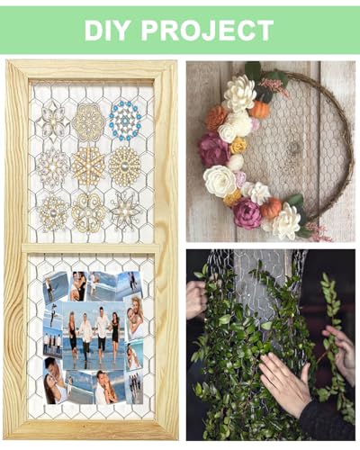 Garden Poultry Green Chicken Wire - 16.5 '' × 236 '' Chicken Wire Floral for Crafts, Garden Fence Animal Barrier, 1 inch Mesh Poultry Netting Fence, Pet/Rabbit/Chicken Wire Fencing - size: 16.5 inch × 19.7 Ft