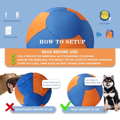 Herding Ball for Dogs, 18'' Durable Waterproof Jolly Ball for Dogs, Dog Training Toy for Medium & Large Breeds, Large Dog Toys for Collie, Australian Shepherd, and All Herding Breeds