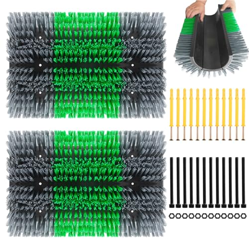 Extra Large Size Livestock Scratching Brush, Upgraded Horse/Goat/Cow/Cattle Scratcher Brush for Grooming, Itch Relief Horse Scratcher Brushes Kit with Two Sets of Mounting Screws(2-Pack,Gray) - color: Gray, size: 2-Pack
