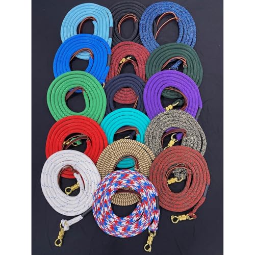 PARELLI 12 Foot Training Rope - Strong Everyday Use All-Purpose Horse Lead Rope with Loop & Latigo Popper | 9/16" Diameter Smooth Yachting Braid, Red - color: Red