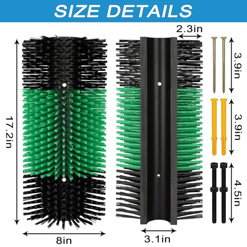 2psc Livestock Scratching Brush with 8 Screws – Cattle and Horse Grooming Brushes, Itch Relief for Horse, Goat, Cattle，Cow,Sheep， and Pig，Animal Back Scratching – Black & Green - size: 2pcs