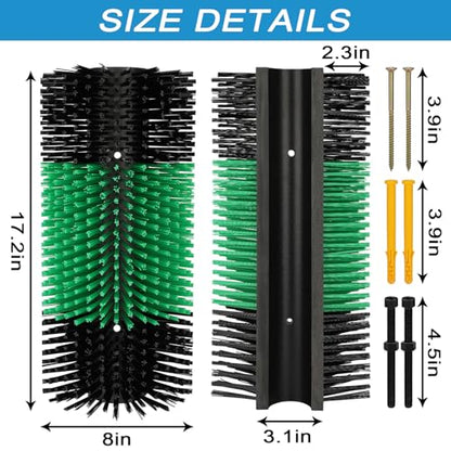 Livestock Scratching Brush with 4 Screws – Cattle and Horse Grooming Brushes, Itch Relief for Horse, Goat, Cattle，Cow,Sheep， and Pig，Animal Back Scratching – Black & Green - size: 1pcs