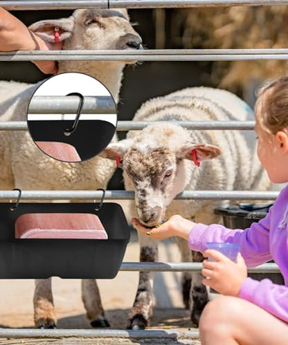 Chicken Feeder, 3 Pack, Black | Poultry Feeders and Waterers, Hanging Goat Feeder, Livestock Fence Feeder, Feed Trough and Waterer Bucket, Includes Clips - color: 3 Pack Black