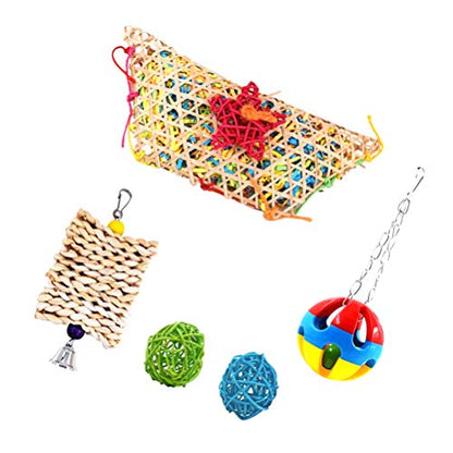 balacoo 5pcs Chicken Feeder Toy Set Hanging Chew for Hens Parrots Coop Toys for Birds Interactive Play Accessories Fun Engaging Pet Enrichment