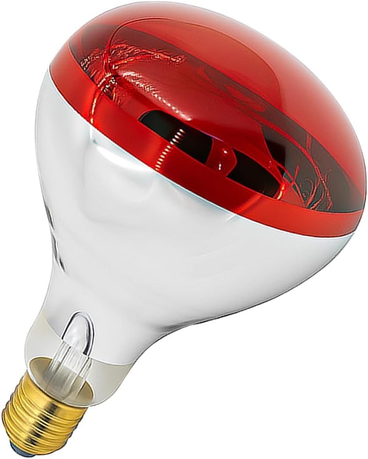 Seentech 250 Watt R40 Clear Heat Lamp Bulb – Infrared Flood Reflector Light, Incandescent Spotlight for Food Warmer, Brooder, Chicken Coop, Pet Heating, Bathroom, Light Therapy – E26 Base (1, Red) - color: Red