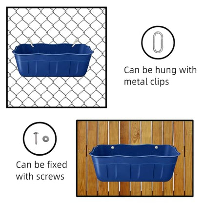 Hanging Chicken Feeders,Duck Feeder Waterer,Small Feed Trough 1.3 Quart 6 Pack,Hanging Fence Feed Trough for Poultry,Blue - color: Blue, size: 1.3 Quart (6 Pack)